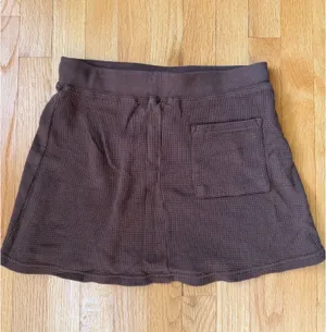 Brandy Melville Brown Waffle Skirt Adjustable Drawstring thumbnail 4