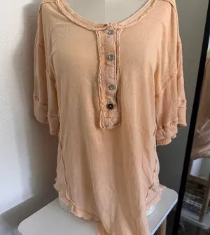 We the free free people blouse peach orange color size XS thumbnail 2