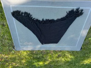 Y2k‎ black crochet poncho by sweet lily - one size cottage whimsy fairy summer thumbnail 7