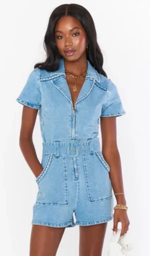 Show Me Your Mumu Outlaw Denim Romper thumbnail 1