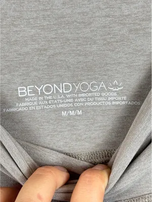 Beyond Yoga High Waisted Wide Leg Cropped Pants Oatmeal Beige Size M thumbnail 3