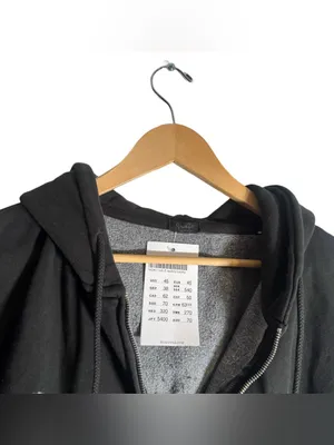 J. Galt Black Full Zip Hooded Sweatshirt Women's L/XL Oversized Casual Wear NWT thumbnail 6