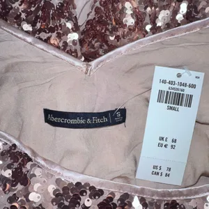 Abercrombie and Fitch Top S Rose Gold Sequins Tie Open Back Boxy‎ thumbnail 5
