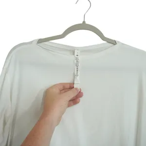 Lululemon Back In Action Long Sleeve Shirt White Pima Cotton Size 4‎ Boat Neck thumbnail 2