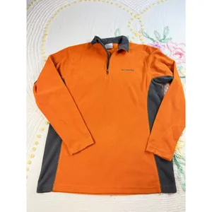 Columbia Quarter Zip Fleece Pullover Jacket‎ Women's Small Orange Gray thumbnail 2