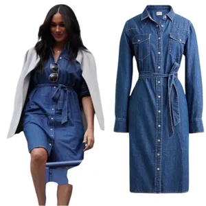 J.CREW Denim shirtdress with tie belt Size 6 thumbnail 3