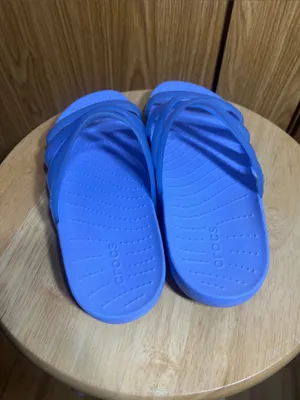 CROCS Periwinkle Blue Multi-Strap Slide Sandals thumbnail 3