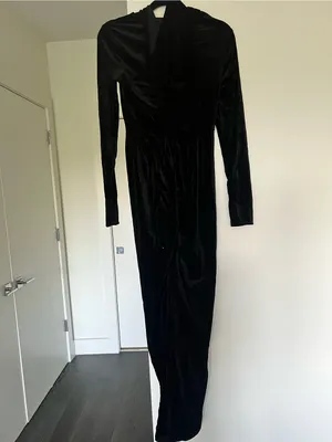 Velvet Jumpsuit Black thumbnail 3