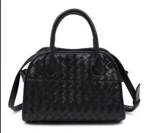Urban Outfitters Kristie Crossbody Black leather bag woven texture thumbnail 1