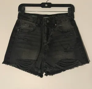 Wild Fable Black Distressed Denim Shorts thumbnail 1