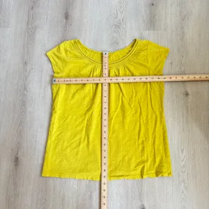 Loft NWOT Women's Yellow LOFT Crochet Trim Neckline Cotton Top Size L thumbnail 7