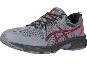 ASICS Gray and Red Men's Running Sneakers thumbnail 1