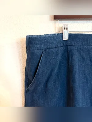 Isaac Mizrahi Live Womens Skort Blue Denim Pull On Hidden Shorts Size XL thumbnail 5
