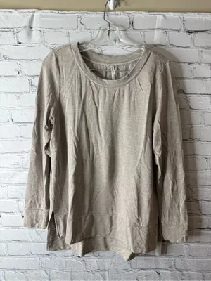 Soma Beige Crewneck Lightweight Long-Sleeve pajama set size medium thumbnail 13