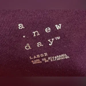 a new day- Burgundy Long Sleeve Blouse Size L thumbnail 6