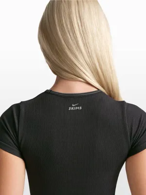 SKIMS Nike Ribbed Seamless Women’s Short-Sleeve Top in Black thumbnail 2