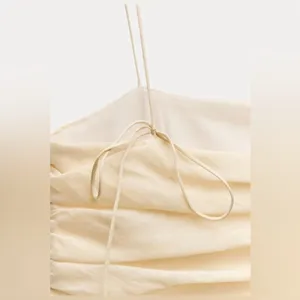 Zara ZW‎ Collection Drape Midi Yellow Dress Size L thumbnail 14