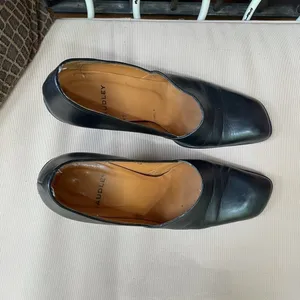 Audrey Square Toe Leather‎ Heels Black 9.5 39.5 thumbnail 2