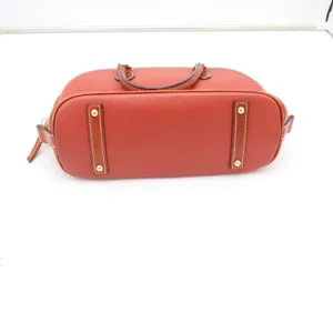 Dooney & Bourke Satchel Womens Medium Zip Zip Pebbled Leather Orange Excellent thumbnail 11