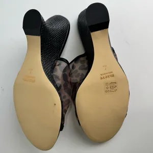 NWT Anthropologie Maeve Leopard Mesh Mule Heels Size 7 thumbnail 9