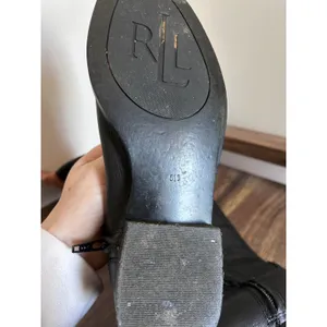 Lauren‎ Ralph Lauren Black Brown Leather Riding Boots Two Tone Tall 5.5 B thumbnail 7