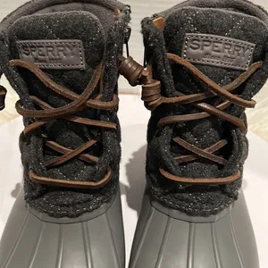 Sperry Saltwater Rain Duck Boots Womens Size 6. Gray Rubber Quilted Wool thumbnail 7