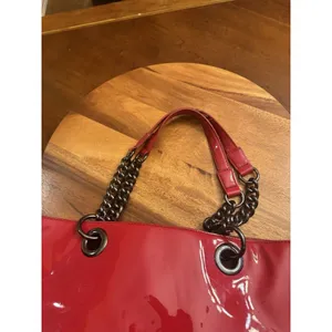 DKNY By Donna Karan Large Red Patent Tote Bag thumbnail 14