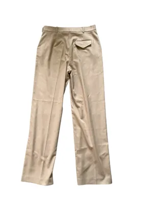 Zara Tan Beige High-Waisted Wide-Leg Trousers Asymmetric Button Waist Size M thumbnail 2
