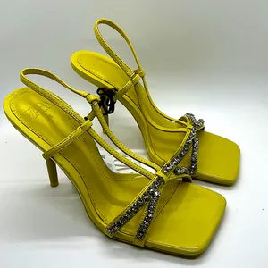 Zara Sexy NWT Lime Green Rhinestones High Heel Shoes **EU Sz 36/US Sz 6** 🔥🔥 thumbnail 2