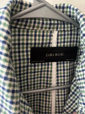 Zara Green Plaid Bow Cuff Coat Sz S Preppy Like New thumbnail 6