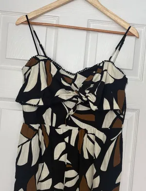 Audrey Parks X Francesca’s Brown And Black Floral‎ Jumpsuit Size Medium thumbnail 1