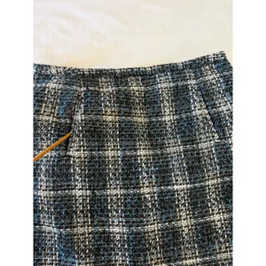 LOFT Plaid Tweed Mini‎ Skirt Blue Black White Lined Sz 12 Preppy Academia thumbnail 7