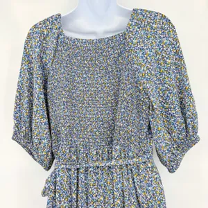 Old Navy Floral Maxi Wrap Dress Sz L Boho Peasant Cottage Ditsy Floral Romantic thumbnail 6