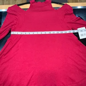 Free People Downtown Girl flowy high neck tunic Apple Valley red‎ size S NWT thumbnail 6
