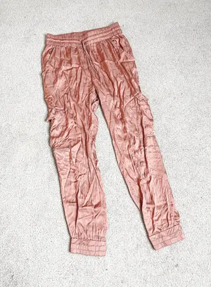 Young Fabulous and Broke Ollie Burnt Orange Satin Jogger Pants thumbnail 1