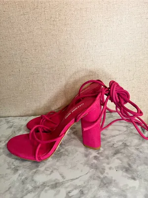 Gianni Bini Hot Pink Strappy Block Heel Sandal thumbnail 3