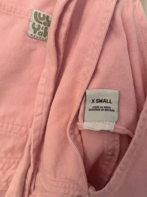 Lucy & Yak Dungaree Shorts Women’s XS Light Pink Organic Cotton Bib Overalls thumbnail 7