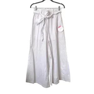 AZURA‎ Wide Leg Crop Top Cotton Set White Medium thumbnail 5