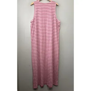 Pact Maxi Tank Dress Size XL Purple Striped Organic Cotton Tee Shirt Knit Casual thumbnail 6