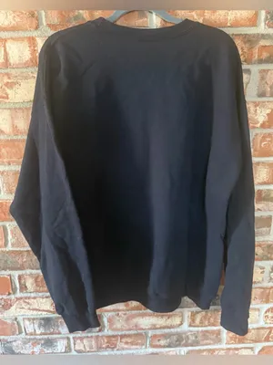 Gildan Black Crewneck Sweatshirt with Glitter metallic Hey Boo Graphic thumbnail 4