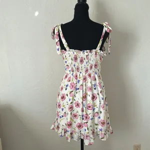 Forever 21 Floral Ruffle Mini Sundress w/ Sweetheart Neckline & Self Tie Sleeves thumbnail 7
