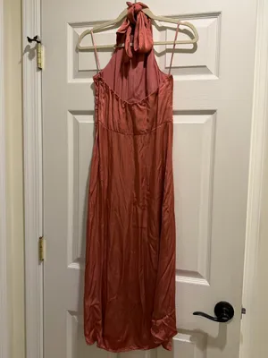 Abercrombie Satin Halter Neck Slip Dress midi thumbnail 3