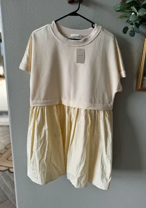 NWT Tee Shirt Mini Dress Yellow thumbnail 1