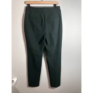 Rachel Zoe Hunter Green Slim Ankle Trousers Gold Button High Rise Pants 6‎ thumbnail 5
