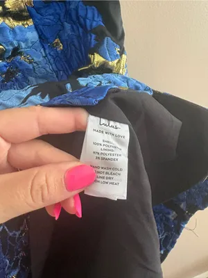 Lulus Extraordinary Impression Black Floral Jacquard Halter Mini Dress Large NWT thumbnail 11