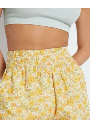 Billabong Yellow Floral Love to Lounge Shorts NWT thumbnail 3