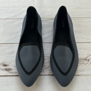 Birdies Blackbird Women's Pointed Knit Flats - Gray & Black thumbnail 2