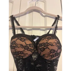 ADORE ME Black‎ Lace Corset Babydoll Chemise Teddy Lingerie M thumbnail 5