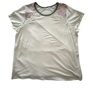 Torrid Super Soft Slub Jersey Crochet Varsity Tee Size 3X thumbnail 3