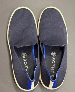 Rothys Navy Blue Classic Slide Sneakers Preppy‎ Quiet Luxury Designer 7.5 Women thumbnail 1